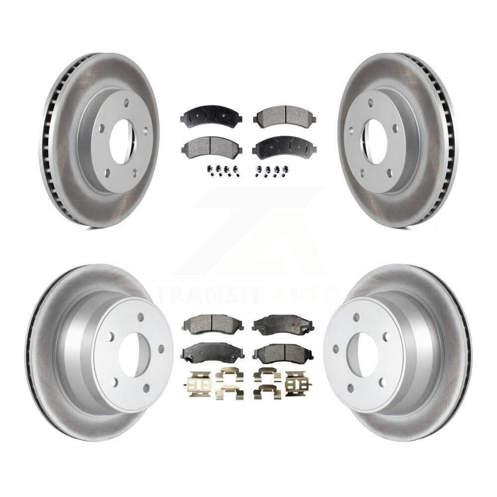 Front Rear Coat Brake Rotors Ceramic Pad Kit For Chevrolet S10 Blazer GMC Sonoma