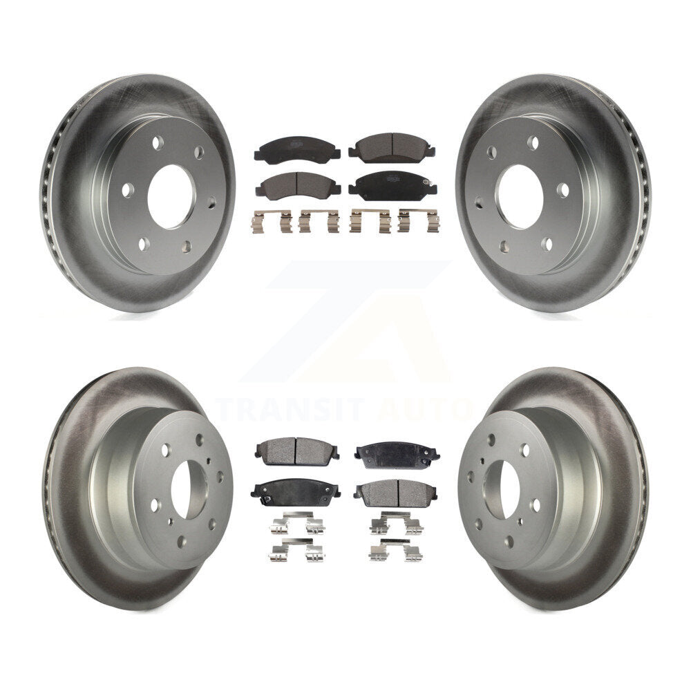 Front Rear Coat Brake Rotor Ceramic Pad Kit For GMC Sierra 1500 Disc rear brakes