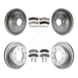 Front Rear Coated Disc Brake Rotors & Ceramic Pad Kit For Chevrolet Express 2500