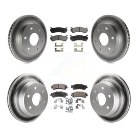 Front Rear Coat Brake Rotors Ceramic Pad Kit For Chevrolet Silverado 1500 GMC XL
