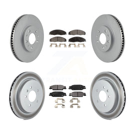 Front Rear Coated Disc Brake Rotors And Ceramic Pads Kit For Cadillac CTS