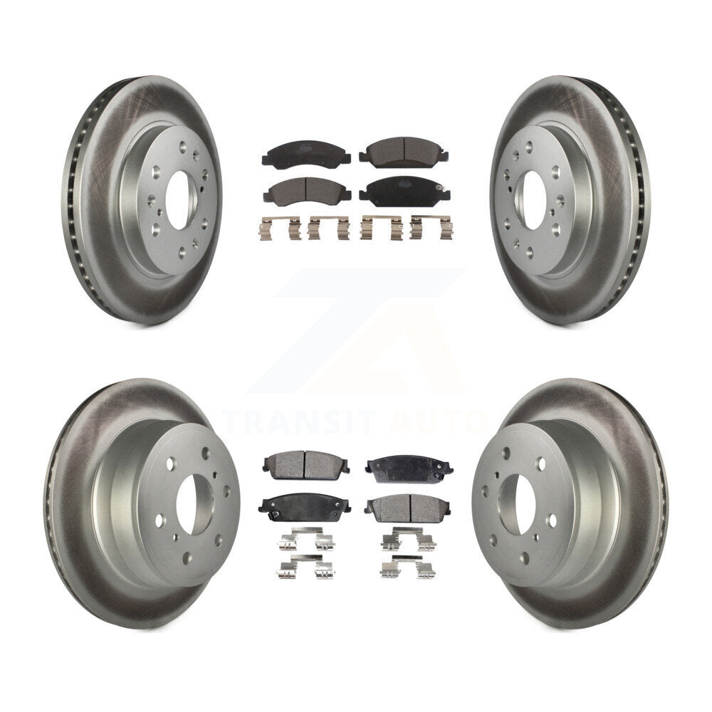 Front Rear Coat Brake Rotors Ceramic Pad Kit For Chevrolet Silverado 1500 GMC XL