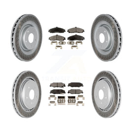 Front Rear Coat Brake Rotors Ceramic Pad Kit For Chevrolet Corvette Cadillac XLR