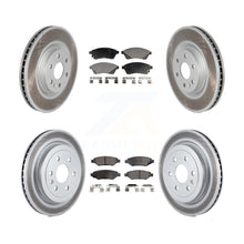 Charger l&#39;image dans la galerie, Front Rear Coated Disc Brake Rotors &amp; Ceramic Pad Kit For Cadillac SRX Saab 9-4X