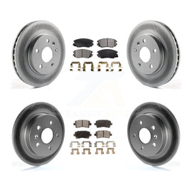 Front Rear Coated Disc Brake Rotors Ceramic Pad Kit For Chevrolet Malibu Limited