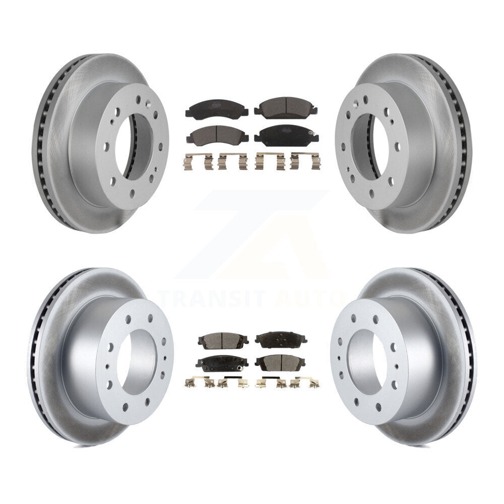 Front Rear Coated Disc Brake Rotors And Ceramic Pads Kit For Chevrolet Suburban