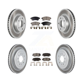 Front Rear Coated Disc Brake Rotors And Ceramic Pads Kit For Cadillac ATS