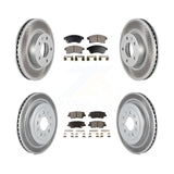 Front Rear Coated Disc Brake Rotors And Ceramic Pads Kit For Cadillac ATS