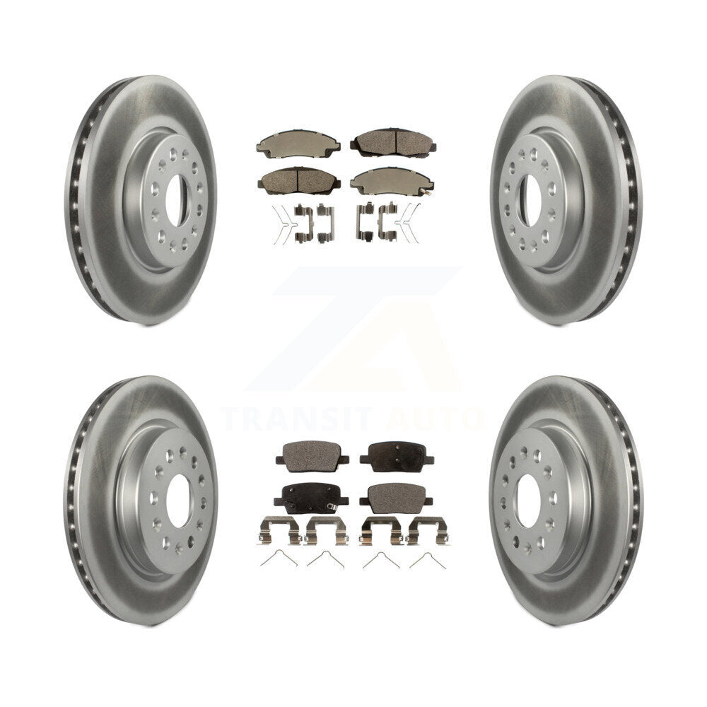 Front Rear Coated Brake Rotors Ceramic Pad Kit For Chevrolet Traverse GMC Acadia