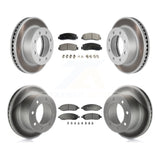 Front Rear Coat Disc Brake Rotor Ceramic Pad Kit For Ford F-250 Super Duty F-350