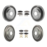 Front Rear Coated Disc Brake Rotors And Ceramic Pads Kit For Ford Mustang