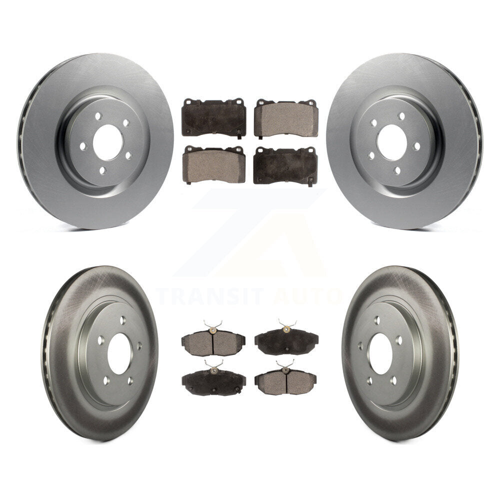 Front Rear Coated Disc Brake Rotors And Ceramic Pads Kit For Ford Mustang