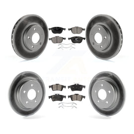 Front Rear Coated Disc Brake Rotors And Ceramic Pads Kit For Ford Focus