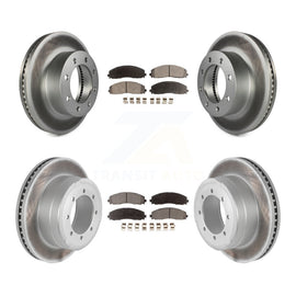 Front Rear Coat Disc Brake Rotor Ceramic Pad Kit For Ford F-250 Super Duty F-350