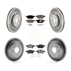 Front Rear Coated Disc Brake Rotors And Ceramic Pads Kit For Ford Focus ST