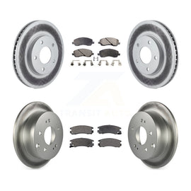 Front Rear Coated Disc Brake Rotors And Ceramic Pads Kit For Mitsubishi Galant