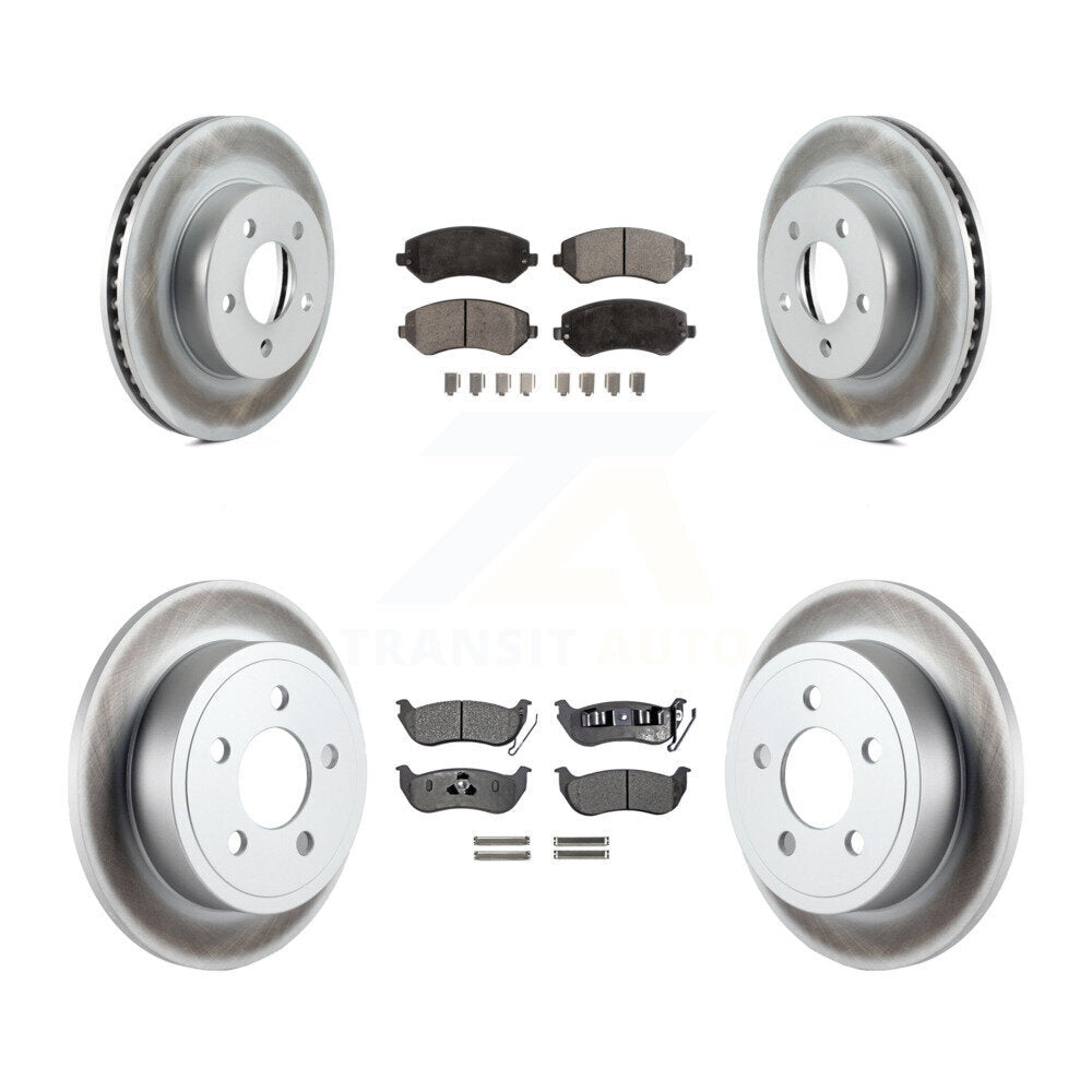 [Front+Rear] 2003-2007 Jeep Liberty Premium Coated Rotors & Ceramic Pads Brake Kit For Max Braking