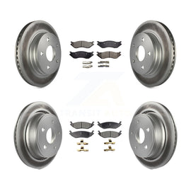 Front Rear Coated Disc Brake Rotors & Ceramic Pad Kit For Dodge Durango Ram 1500