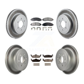 [Front+Rear] 2003-2004 Dodge Dakota Premium Coated Rotors & Ceramic Pads Brake Kit For Max Braking