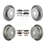 [Front+Rear] 2003-2004 Dodge Dakota Premium Coated Rotors & Ceramic Pads Brake Kit For Max Braking