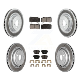 Front Rear Coated Disc Brake Rotors And Ceramic Pads Kit For Dodge Charger