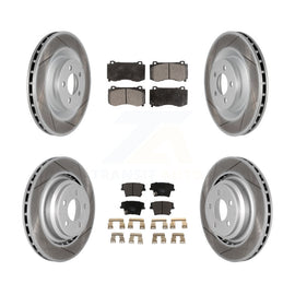 Front Rear Coated Disc Brake Rotors And Ceramic Pads Kit For Dodge Charger