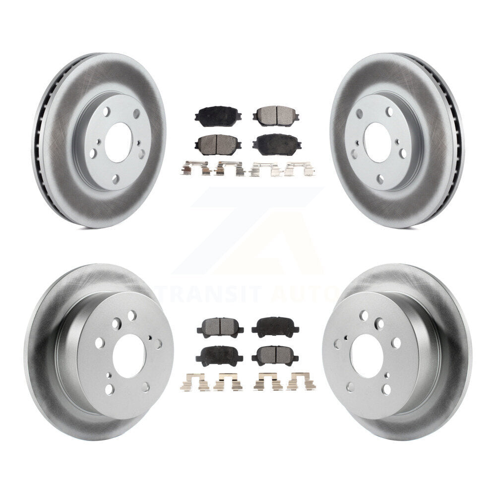 [Front+Rear] 2005-2006 Toyota Camry Base/LE Premium Coated Rotors & Ceramic Pads Brake Kit For Max Braking