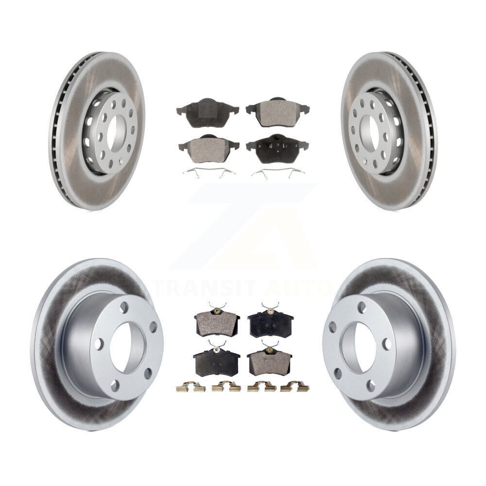 Front Rear Coated Disc Brake Rotors And Ceramic Pads Kit For Volkswagen Passat