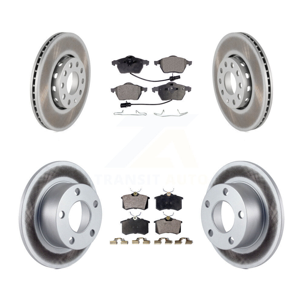 Front Rear Coated Disc Brake Rotors And Ceramic Pads Kit For Volkswagen Passat