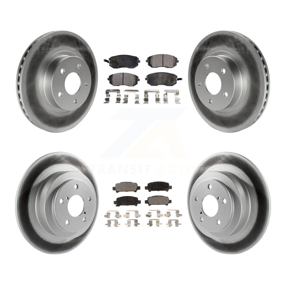 Front Rear Coated Disc Brake Rotors And Ceramic Pads Kit For Subaru Legacy