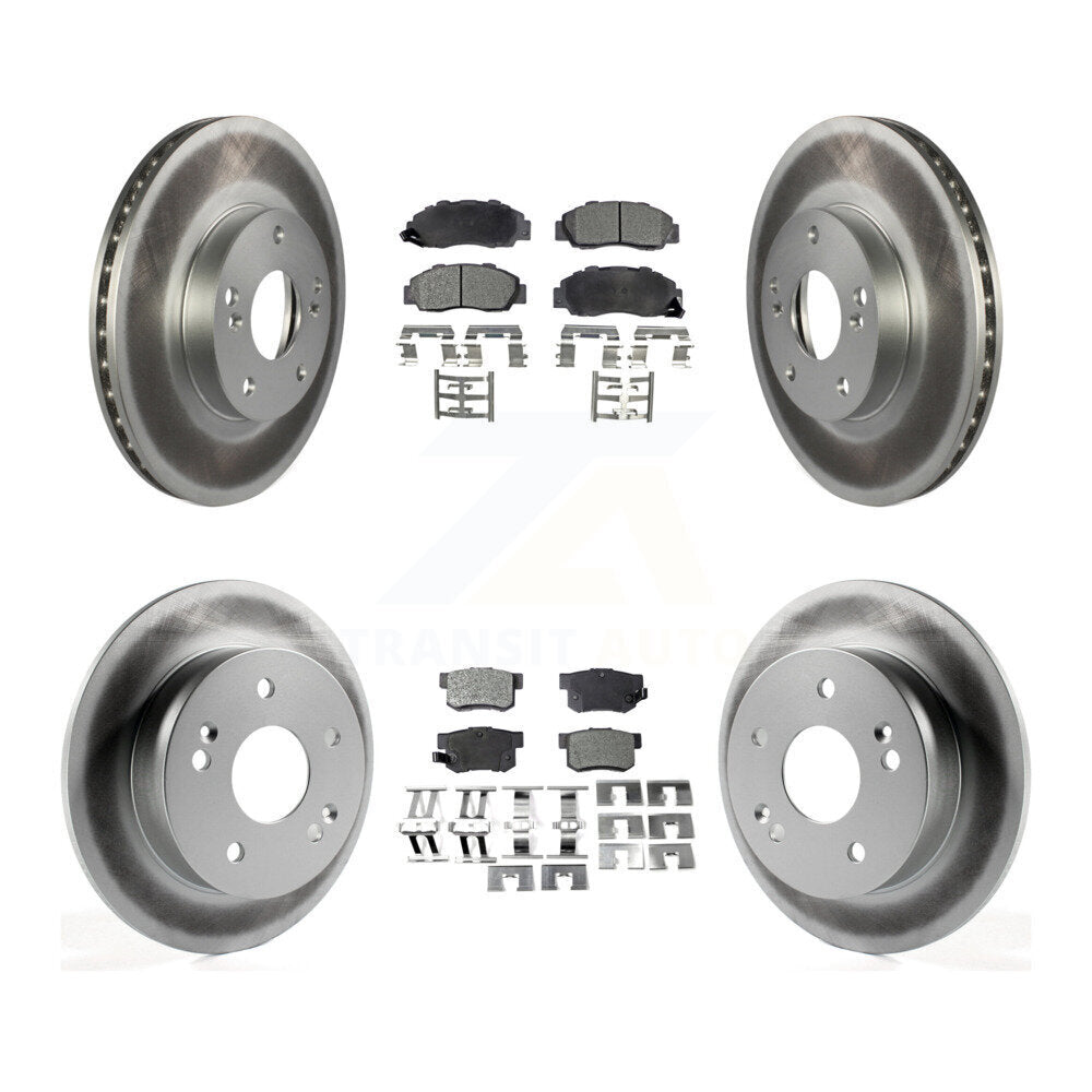 [Front+Rear] 1998-2002 Honda Accord 3.0L Premium Coated Rotors & Ceramic Pads Brake Kit For Max Braking