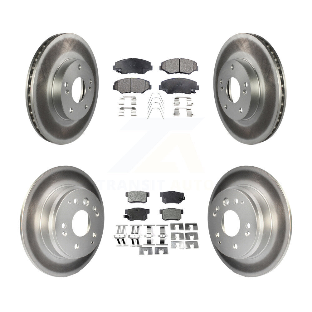 [Front+Rear] 2003-2011 Honda Element Premium Coated Rotors & Ceramic Pads Brake Kit For Max Braking