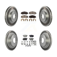Charger l'image dans la galerie, Front Rear Coated Disc Brake Rotors And Ceramic Pads Kit For Acura CSX