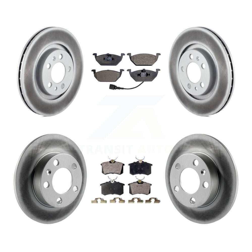 Front Rear Coated Brake Rotor & Ceramic Pad Kit For Volkswagen Beetle Jetta Golf