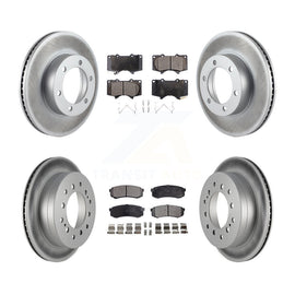 Front Rear Coated Disc Brake Rotors And Ceramic Pads Kit For Toyota Sequoia