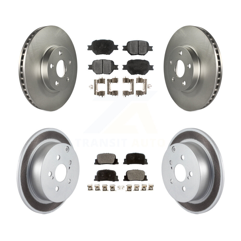 [Front+Rear] 2005-2010 Scion tC Premium Coated Rotors & Ceramic Pads Brake Kit For Max Braking