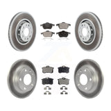 Front Rear Coated Disc Brake Rotors And Ceramic Pads Kit For 2002 Audi S4