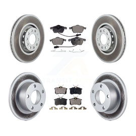 Front Rear Coated Disc Brake Rotors And Ceramic Pads Kit For Audi A6