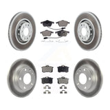 Front Rear Coated Disc Brake Rotors And Ceramic Pads Kit For 2002 Audi S4