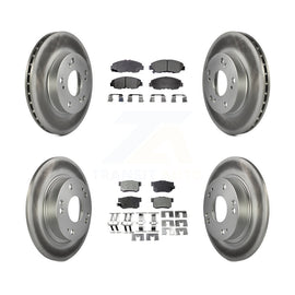 Front Rear Coated Disc Brake Rotors And Ceramic Pads Kit For Honda Civic