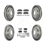 Front Rear Coated Disc Brake Rotors And Ceramic Pads Kit For Honda Civic