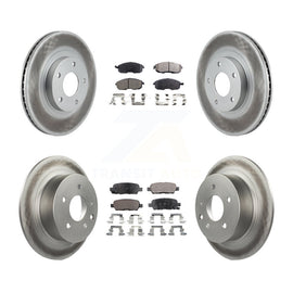Front Rear Coated Disc Brake Rotors And Ceramic Pads Kit For Nissan Altima