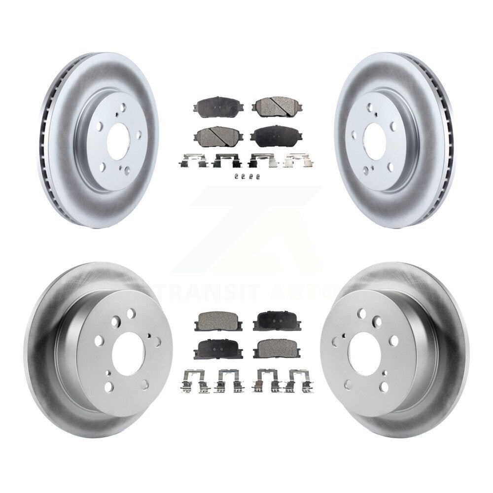 Front Rear Coated Disc Brake Rotors Ceramic Pad Kit For Toyota Camry Lexus ES300