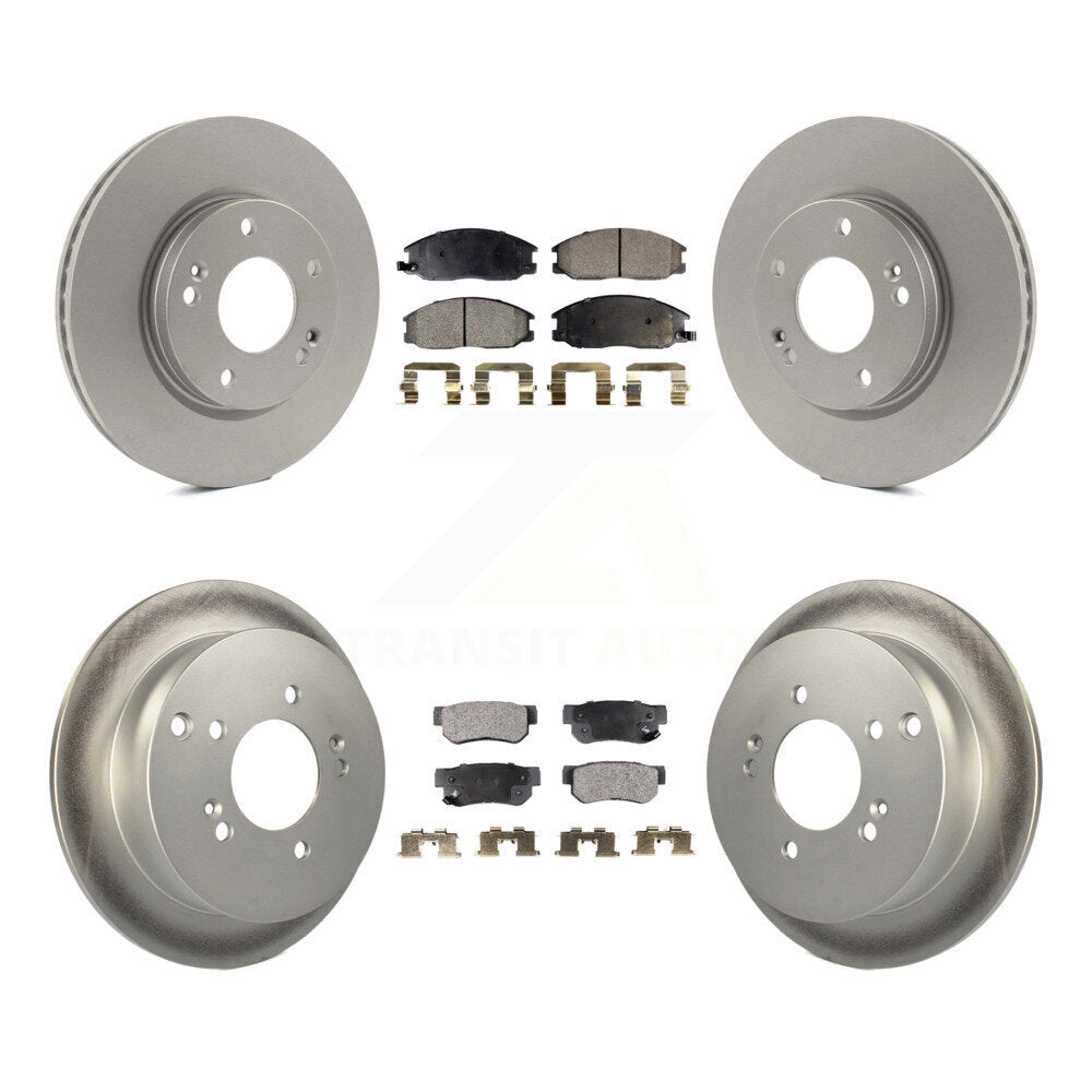 Front Rear Coated Disc Brake Rotors And Ceramic Pads Kit For Hyundai Santa Fe