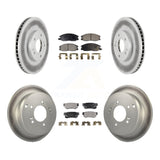 Front Rear Coated Disc Brake Rotors And Ceramic Pads Kit For Hyundai Santa Fe