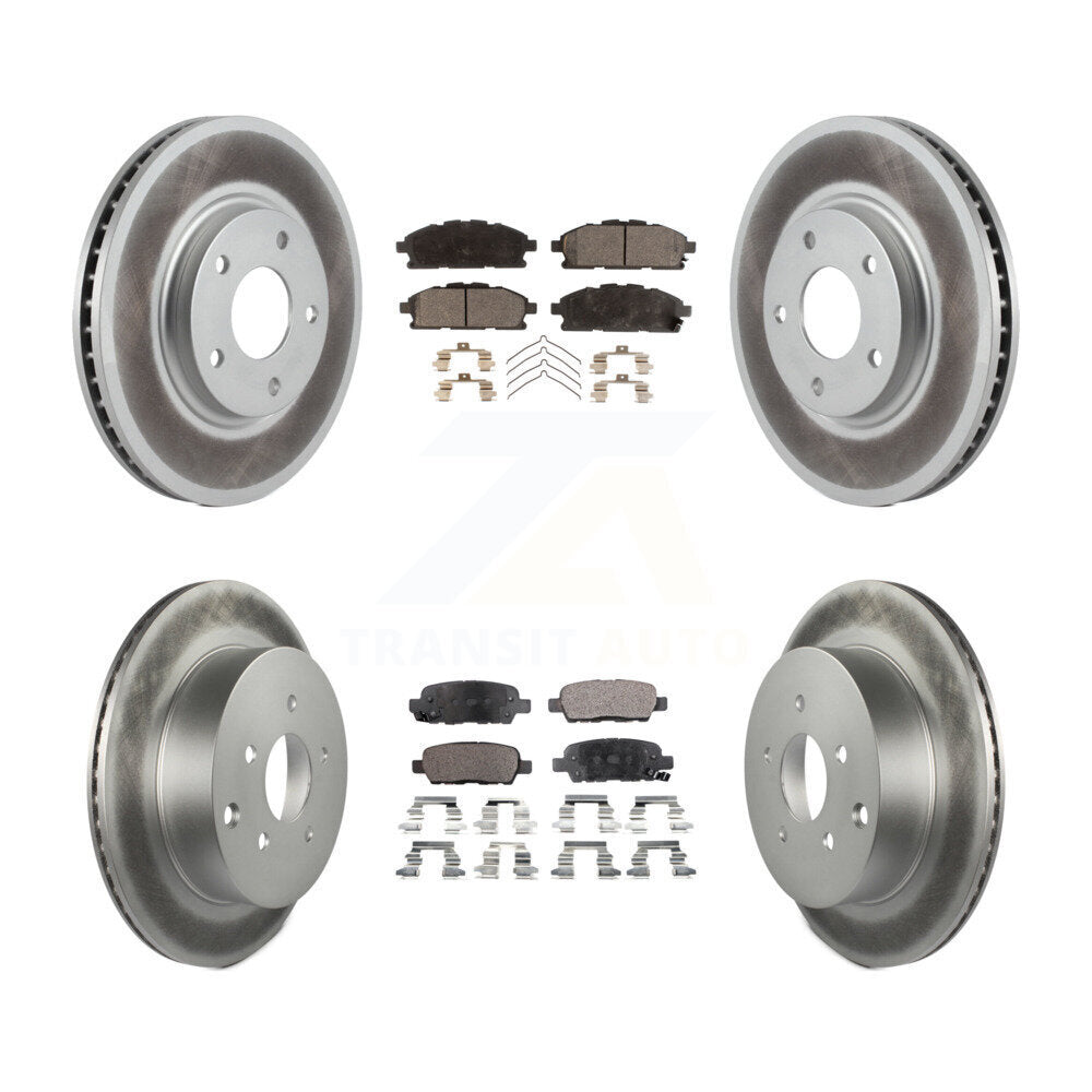 [Front+Rear] 2011-2017 Nissan Quest Premium Coated Rotors & Ceramic Pads Brake Kit For Max Braking