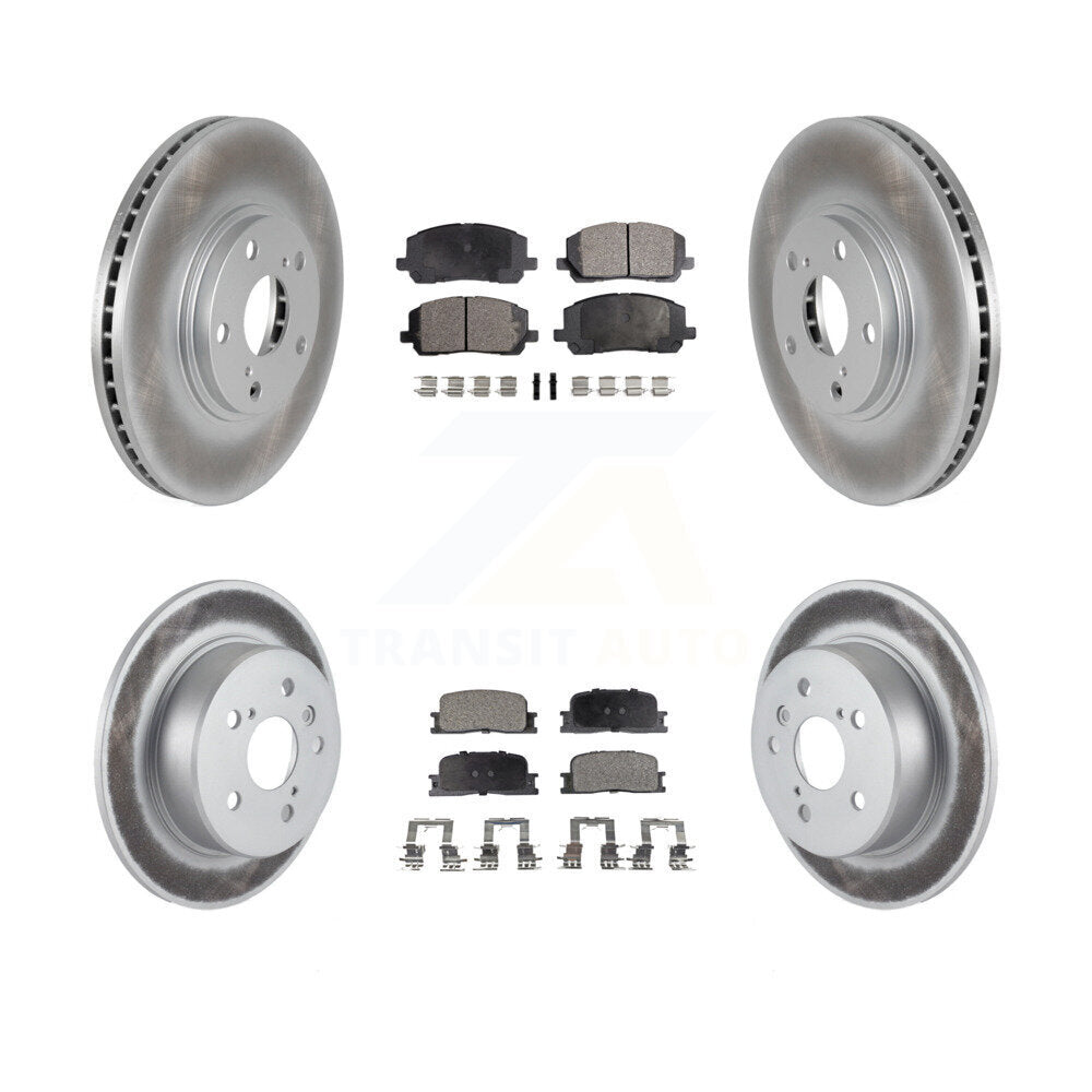 [Front+Rear] 01-03 Toyota Highlander AWD Premium Coated Rotors & Ceramic Pads Brake Kit For Max Braking