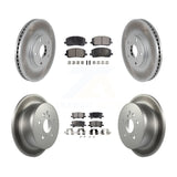 Front Rear Coated Disc Brake Rotors And Ceramic Pads Kit For Toyota Highlander