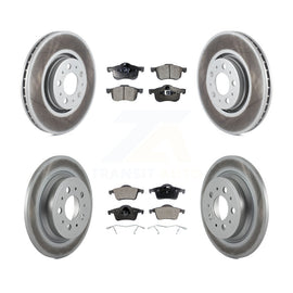 Front Rear Coated Disc Brake Rotors And Ceramic Pads Kit For Volvo S60