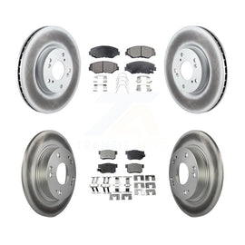 Front Rear Coated Disc Brake Rotor And Ceramic Pad Kit For Honda Civic Acura ILX